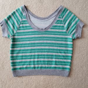 Green/Gray Crop Tee